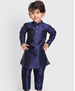 Picture of Resplendent Navy Blue Kids Kurta Pyjama