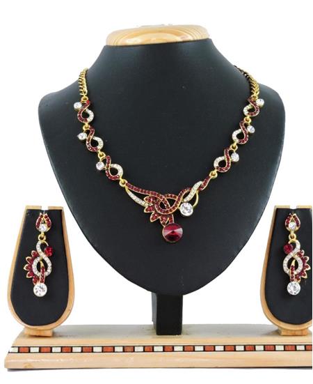 Picture of Sightly Maroon Necklace Set