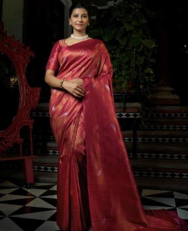 Picture of Beauteous Pink Silk Saree