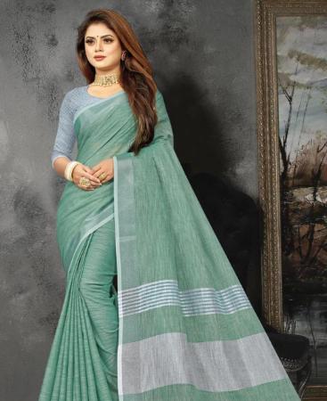 Picture of Elegant Sea Green Casual Saree