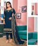 Picture of Beautiful Teal Straight Cut Salwar Kameez