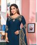 Picture of Beautiful Teal Straight Cut Salwar Kameez