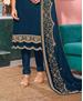 Picture of Beautiful Teal Straight Cut Salwar Kameez