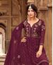 Picture of Delightful Wine Straight Cut Salwar Kameez