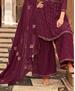 Picture of Delightful Wine Straight Cut Salwar Kameez