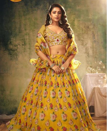 Picture of Alluring Yellow Lehenga Choli