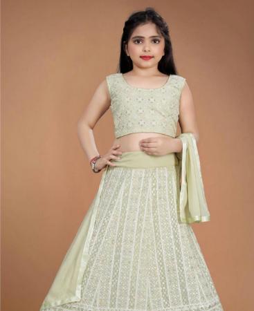 Picture of Fine Light Pista Kids Lehenga Choli