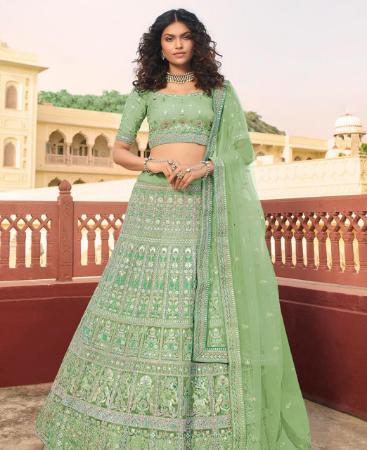 Picture of Beautiful Green Lehenga Choli