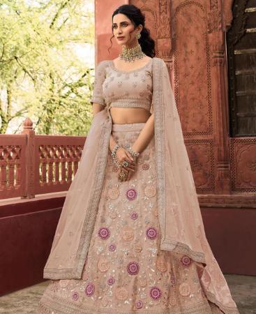 Picture of Excellent Baby Pink Lehenga Choli