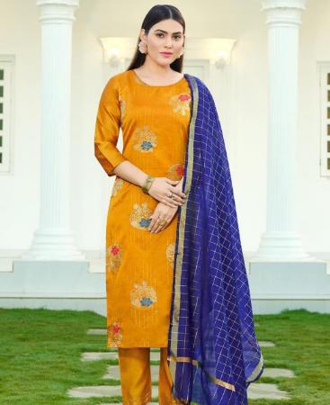 Picture of Elegant Yellow Readymade Salwar Kameez