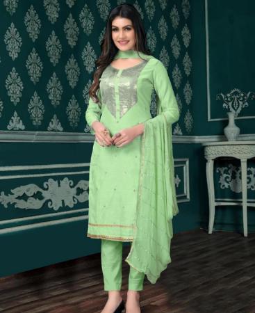 Picture of Marvelous Green Straight Cut Salwar Kameez