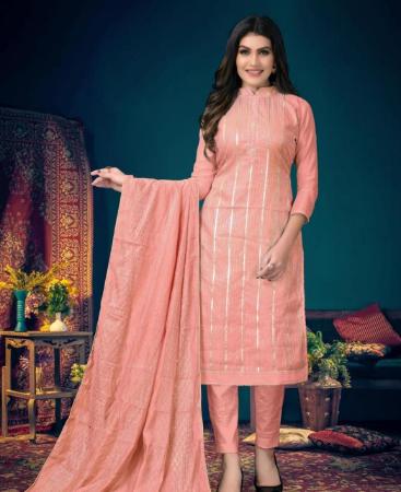 Picture of Taking Peach Straight Cut Salwar Kameez