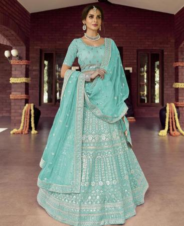 Picture of Appealing Turquoise Lehenga Choli