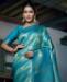 Picture of Sightly Teal Blue Silk Saree