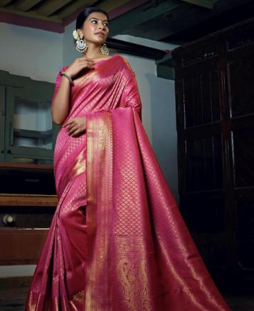 Picture of Sublime Pink Silk Saree