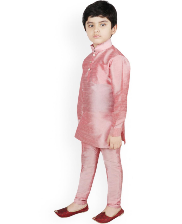 Picture of Exquisite Light Pink Kids Kurta Pyjama