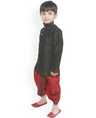 Picture of Marvelous Black Kids Kurta Pyjama