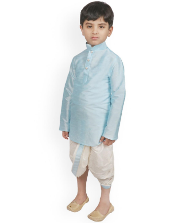 Picture of Excellent Sky Blue Kids Kurta Pyjama