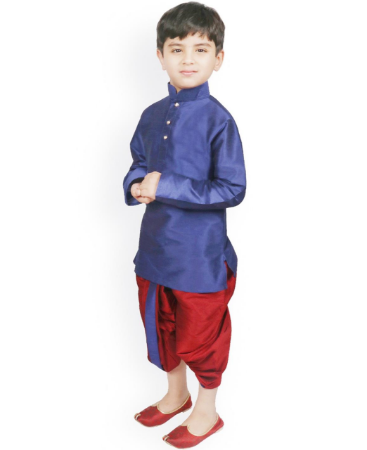 Picture of Statuesque Blue Kids Kurta Pyjama