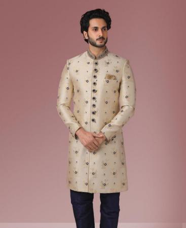 Picture of Sightly Gold/Blue Sherwani