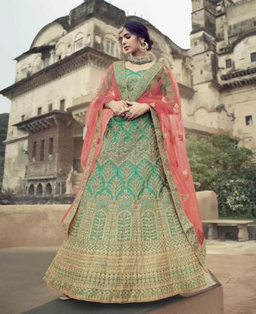 Picture of Elegant Green Lehenga Choli