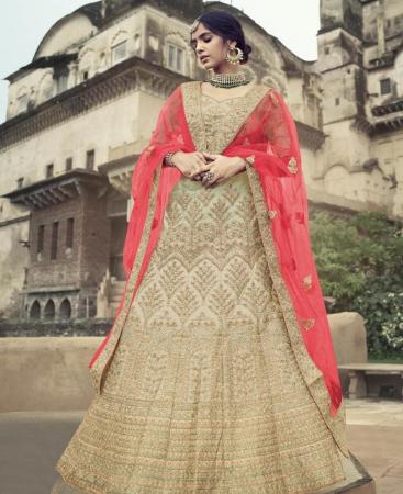 Picture of Good Looking Beige Lehenga Choli