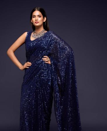 Picture of Superb Blue Casual Saree