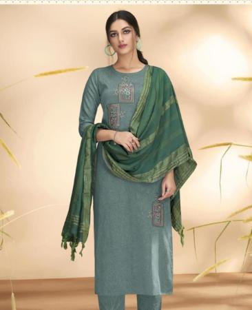 Picture of Stunning Teal Blue Readymade Salwar Kameez