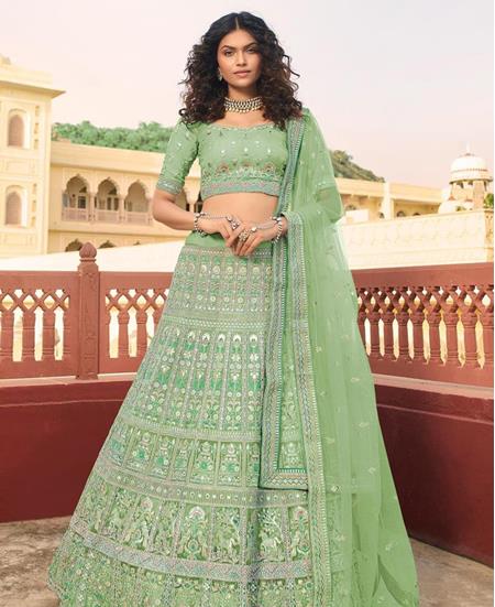 Picture of Beautiful Green Lehenga Choli