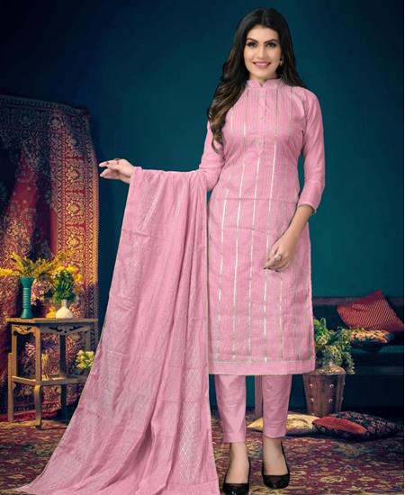 Picture of Shapely Pink Straight Cut Salwar Kameez