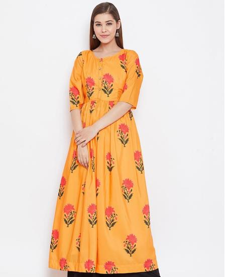 Picture of Radiant Mustard Readymade Gown