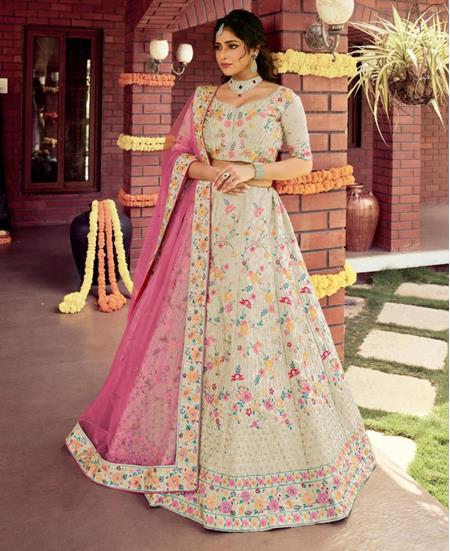 Picture of Fascinating Off White Lehenga Choli