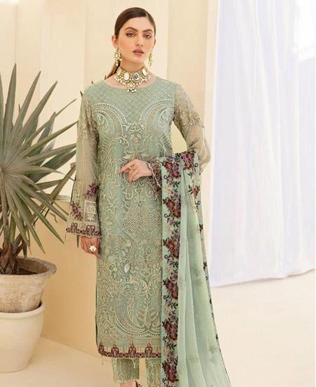 Picture of Elegant Pista Straight Cut Salwar Kameez