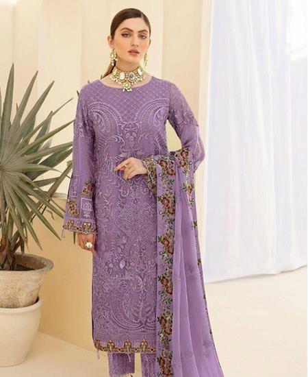 Picture of Comely Violet Straight Cut Salwar Kameez