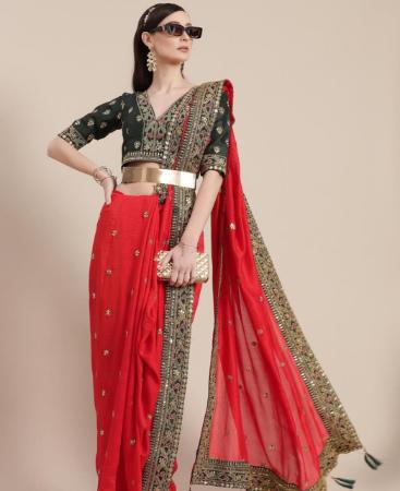 Picture of Pleasing Red Casual Saree