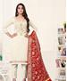 Picture of Enticing White Cotton Salwar Kameez