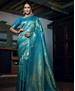 Picture of Sightly Teal Blue Silk Saree