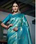 Picture of Sightly Teal Blue Silk Saree