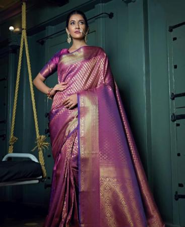 Picture of Marvelous Wine Silk Saree