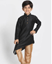 Picture of Good Looking Black Kids Kurta Pyjama