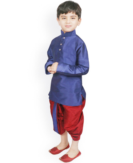 Picture of Statuesque Blue Kids Kurta Pyjama