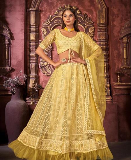 Picture of Nice Yellow Lehenga Choli