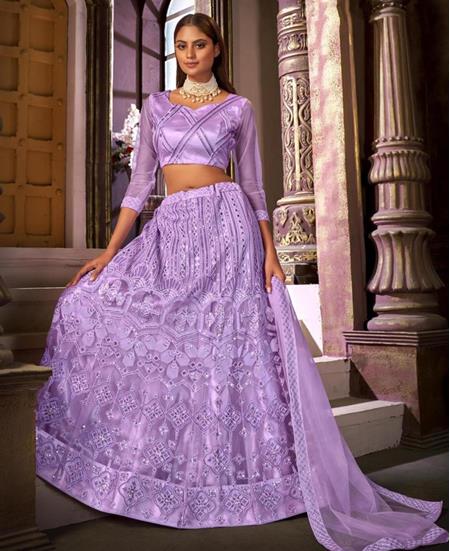 Picture of Sightly Purple Lehenga Choli