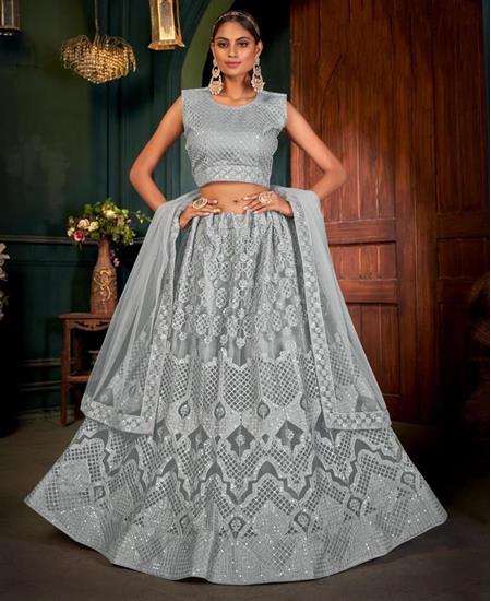 Picture of Radiant Gray Lehenga Choli