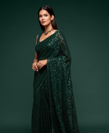 Picture of Exquisite Green Casual Saree