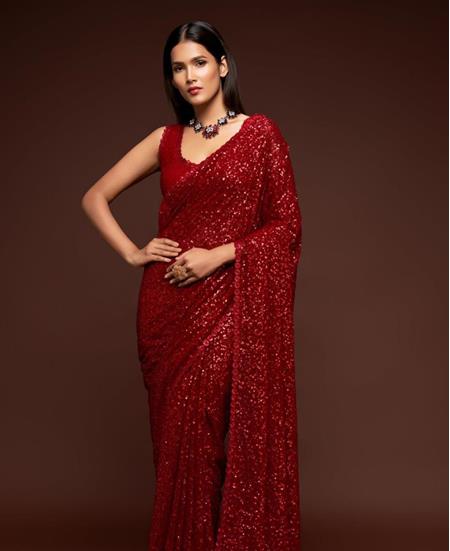 Picture of Admirable Red Maroon Casual Saree