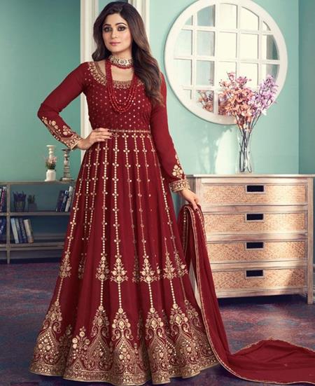 Picture of Lovely Red Anarkali Salwar Kameez