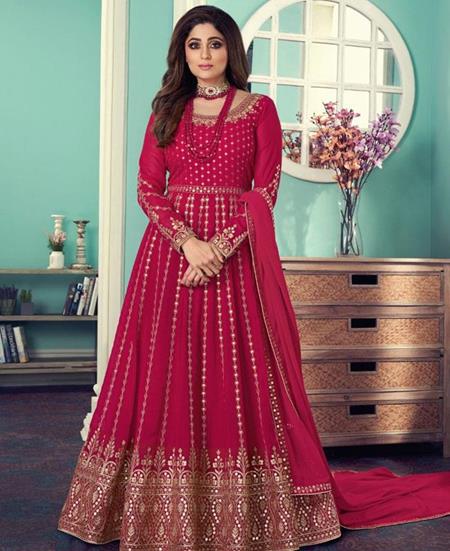 Picture of Grand Pink Anarkali Salwar Kameez