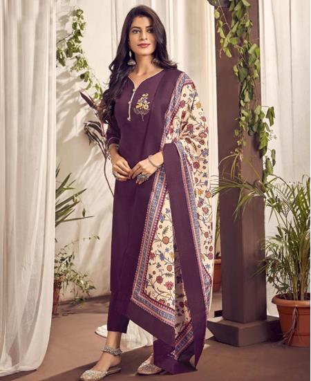 Picture of Marvelous Wine Readymade Salwar Kameez