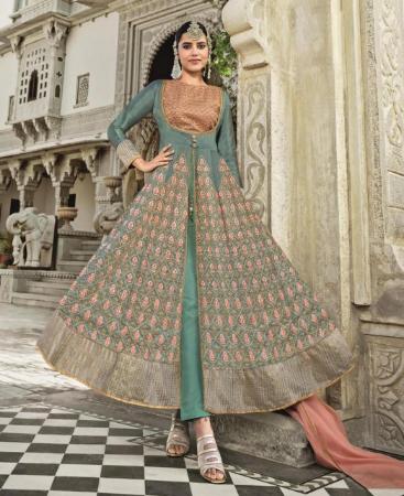 Picture of Excellent Sea Green Party Wear Salwar Kameez